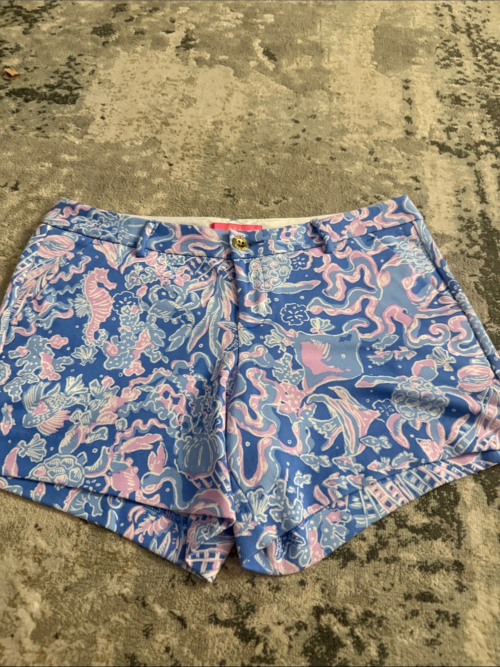 Lilly Pulitzer Blue & Pink Print High-Waist Shorts